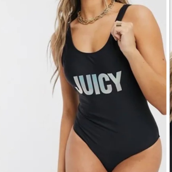 Juicy Couture Plunge Back Foil One-Piece Classic Swimsuit for Women - Picture 6 of 12